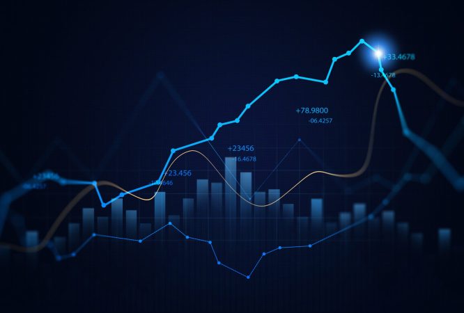 Investment finance chart,stock market business and exchange financial growth graph.