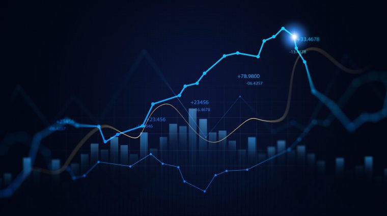 Investment finance chart,stock market business and exchange financial growth graph.
